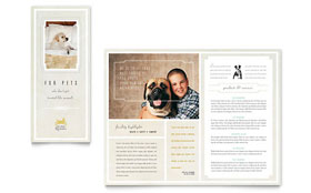 Pet Hotel & Spa Trifold Brochure Template - Word, Publisher, InDesign, Illustrator, Pages, QuarkXPress, CorelDraw