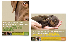 Animal Shelter & Pet Adoption Poster Template - Word, Publisher, InDesign, Illustrator, Pages, QuarkXPress, CorelDraw