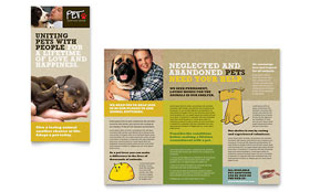 Animal Shelter & Pet Adoption Brochure Template - Word, Publisher, InDesign, Illustrator, Pages, QuarkXPress, CorelDraw