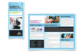 Animal Hospital Trifold Brochure Template - Word, Publisher, InDesign, Illustrator, Pages, QuarkXPress, CorelDraw