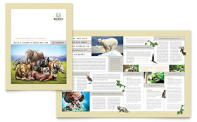Nature & Wildlife Conservation Brochure Template - Word, Publisher, InDesign, Illustrator, Pages, QuarkXPress, CorelDraw