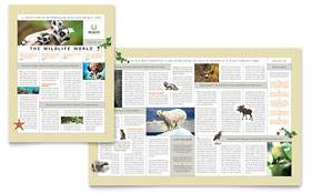 Nature & Wildlife Conservation Newsletter Template - Word, Publisher, InDesign, Illustrator, Pages, QuarkXPress, CorelDraw