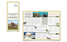 Nature & Wildlife Conservation Trifold Brochure Template - Word, Publisher, InDesign, Illustrator, Pages, QuarkXPress, CorelDraw