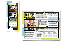 Pet Boarding Trifold Brochure Template - Word, Publisher, InDesign, Illustrator, Pages, QuarkXPress, CorelDraw