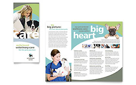 Vet Clinic Trifold Brochure Template - Word, Publisher, InDesign, Illustrator, Pages, QuarkXPress, CorelDraw