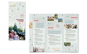 Real Estate Agent & Realtor Trifold Brochure Template - Word, Publisher, InDesign, Illustrator, Pages, QuarkXPress, CorelDraw