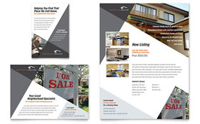 Contemporary & Modern Real Estate Flyer & Ad Template - Word, Publisher, InDesign, Illustrator, Pages, QuarkXPress, CorelDraw