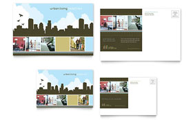Urban Real Estate Postcard Template - Word, Publisher, InDesign, Illustrator, Pages, QuarkXPress, CorelDraw