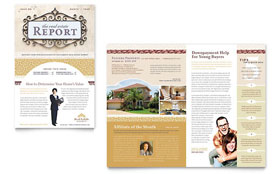 Luxury Real Estate Newsletter Template - Word, Publisher, InDesign, Illustrator, Pages, QuarkXPress, CorelDraw