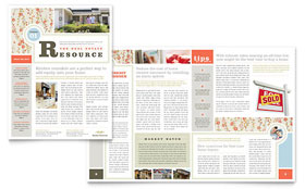 Country House Real Estate Newsletter Template - Word, Publisher, InDesign, Illustrator, Pages, QuarkXPress, CorelDraw