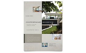 Contemporary Residence Flyer Template - Word, Publisher, InDesign, Illustrator, Pages, QuarkXPress, CorelDraw