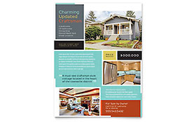 Craftsman Home Flyer Template - Word, Publisher, InDesign, Illustrator, Pages, QuarkXPress, CorelDraw