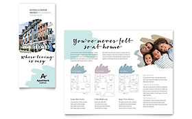 Apartment Trifold Brochure Template - Word, Publisher, InDesign, Illustrator, Pages, QuarkXPress, CorelDraw