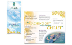 Christian Church Trifold Brochure Template - Word, Publisher, InDesign, Illustrator, Pages, QuarkXPress, CorelDraw