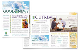 Christian Church Newsletter Template - Word, Publisher, InDesign, Illustrator, Pages, QuarkXPress, CorelDraw