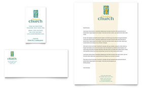 Christian Church Business Card & Letterhead Template - Word, Publisher, InDesign, Illustrator, Pages, QuarkXPress, CorelDraw
