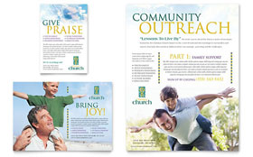 Christian Church Flyer & Ad Template - Word, Publisher, InDesign, Illustrator, Pages, QuarkXPress, CorelDraw