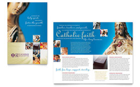 Catholic Parish and School Brochure Template - Word, Publisher, InDesign, Illustrator, Pages, QuarkXPress, CorelDraw