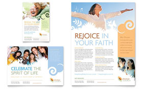 Christian Church Flyer & Ad Template - Word, Publisher, InDesign, Illustrator, Pages, QuarkXPress, CorelDraw