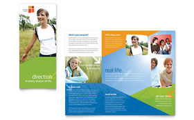 Church Youth Ministry Trifold Brochure Template - Word, Publisher, InDesign, Illustrator, Pages, QuarkXPress, CorelDraw