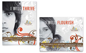 Church Youth Group Poster Template - Word, Publisher, InDesign, Illustrator, Pages, QuarkXPress, CorelDraw