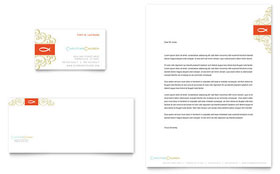 Christian Church Religious Business Card & Letterhead Template - Word, Publisher, InDesign, Illustrator, Pages, QuarkXPress, CorelDraw