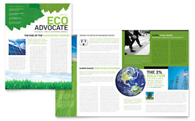 Environmental Non Profit Newsletter Template - Word, Publisher, InDesign, Illustrator, Pages, QuarkXPress, CorelDraw