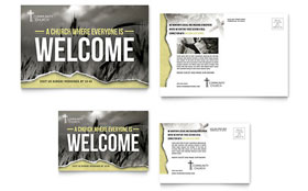 Bible Church Postcard Template - Word, Publisher, InDesign, Illustrator, Pages, QuarkXPress, CorelDraw