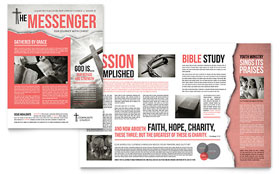 Bible Church Newsletter Template - Word, Publisher, InDesign, Illustrator, Pages, QuarkXPress, CorelDraw