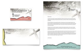 Bible Church Business Card & Letterhead Template - Word, Publisher, InDesign, Illustrator, Pages, QuarkXPress, CorelDraw