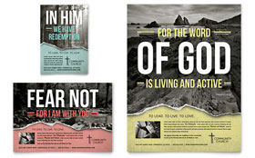 Bible Church Flyer & Ad Template - Word, Publisher, InDesign, Illustrator, Pages, QuarkXPress, CorelDraw