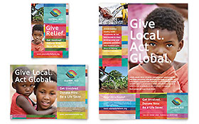 Humanitarian Aid Organization Flyer & Ad Template - Word, Publisher, InDesign, Illustrator, Pages, QuarkXPress, CorelDraw