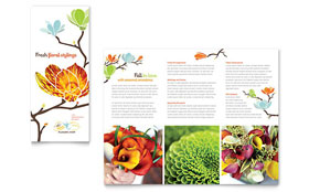 Flower Shop Trifold Brochure Template - Word, Publisher, InDesign, Illustrator, Pages, QuarkXPress, CorelDraw