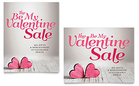 Valentine Sale Poster Template - Word, Publisher, InDesign, Illustrator, Pages, QuarkXPress, CorelDraw