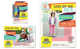 Kids Consignment Shop Flyer & Ad Template - Word, Publisher, InDesign, Illustrator, Pages, QuarkXPress, CorelDraw