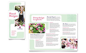 Florist Trifold Brochure Template - Word, Publisher, InDesign, Illustrator, Pages, QuarkXPress, CorelDraw