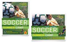 Soccer Sports Camp Poster Template - Word, Publisher, InDesign, Illustrator, Pages, QuarkXPress, CorelDraw