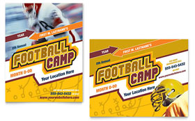 Football Sports Camp Poster Template - Word, Publisher, InDesign, Illustrator, Pages, QuarkXPress, CorelDraw