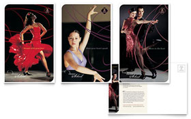 Dance School Postcard Template - Word, Publisher, InDesign, Illustrator, Pages, QuarkXPress, CorelDraw