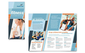 Health & Fitness Gym Trifold Brochure Template - Word, Publisher, InDesign, Illustrator, Pages, QuarkXPress, CorelDraw