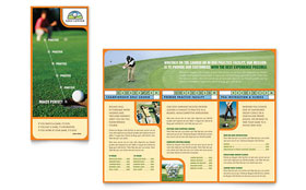 Golf Instructor & Course Trifold Brochure Template - Word, Publisher, InDesign, Illustrator, Pages, QuarkXPress, CorelDraw