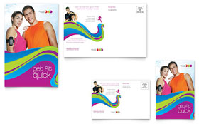 Personal Trainer Postcard Template - Word, Publisher, InDesign, Illustrator, Pages, QuarkXPress, CorelDraw