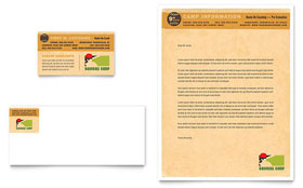 Baseball Sports Camp Business Card & Letterhead Template - Word, Publisher, InDesign, Illustrator, Pages, QuarkXPress, CorelDraw