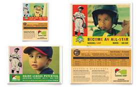 Baseball Sports Camp Flyer & Ad Template - Word, Publisher, InDesign, Illustrator, Pages, QuarkXPress, CorelDraw