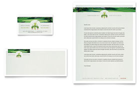 Golf Course & Instruction Business Card & Letterhead Template - Word, Publisher, InDesign, Illustrator, Pages, QuarkXPress, CorelDraw