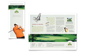 Golf Course & Instruction Trifold Brochure Template - Word, Publisher, InDesign, Illustrator, Pages, QuarkXPress, CorelDraw