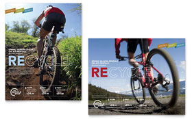 Mountain Bike Rentals Poster Template - Word, Publisher, InDesign, Illustrator, Pages, QuarkXPress, CorelDraw