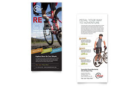 Mountain Bike Rentals Rack Card Template - Word, Publisher, InDesign, Illustrator, Pages, QuarkXPress, CorelDraw