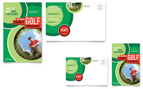 Golf Tournament Postcard Template - Word, Publisher, InDesign, Illustrator, Pages, QuarkXPress, CorelDraw