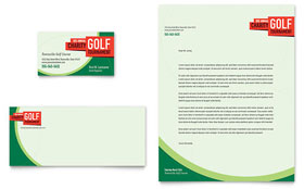 Golf Tournament Business Card & Letterhead Template - Word, Publisher, InDesign, Illustrator, Pages, QuarkXPress, CorelDraw